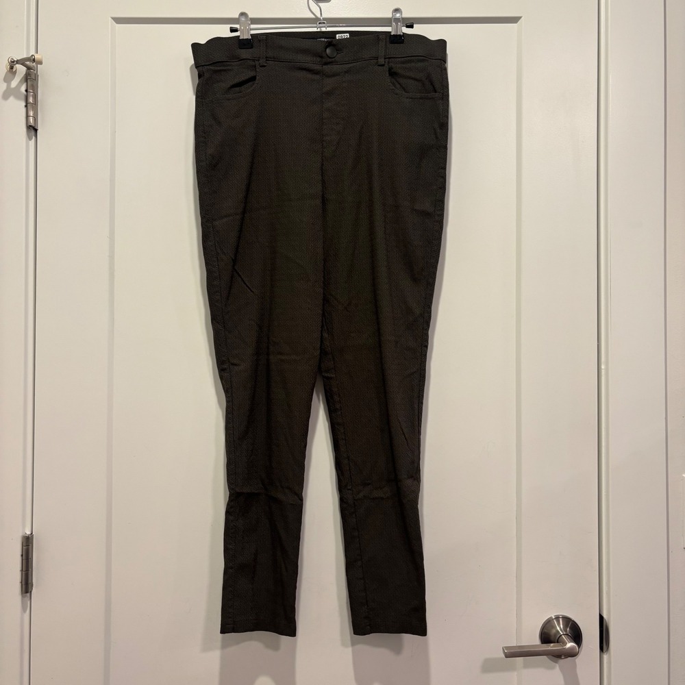 Mario Serrani Italy Womens Large Green Diamond Textured Slim Ankle Pants 1806647